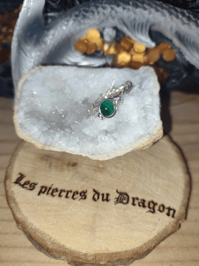 Bague réglable faite-main argentée