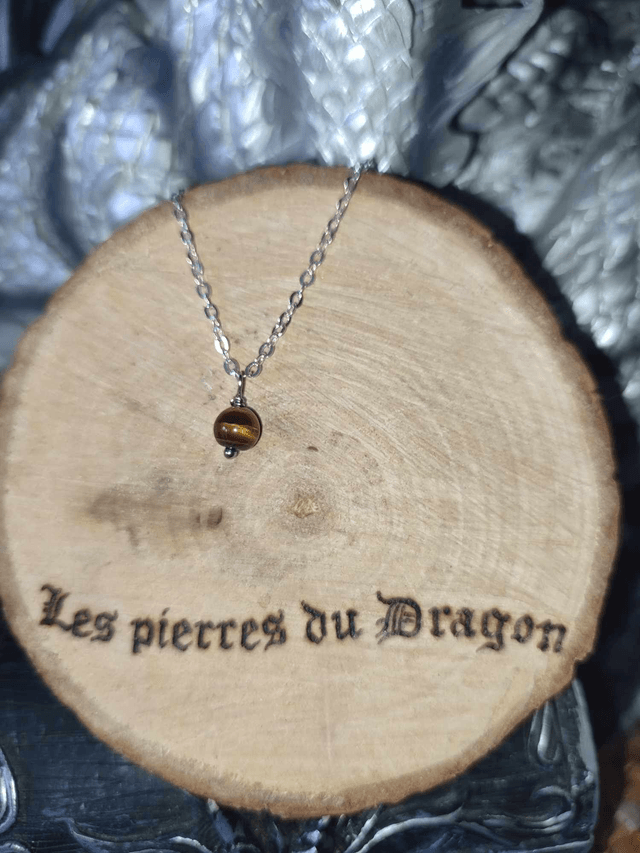 collier fin oeil de tigre