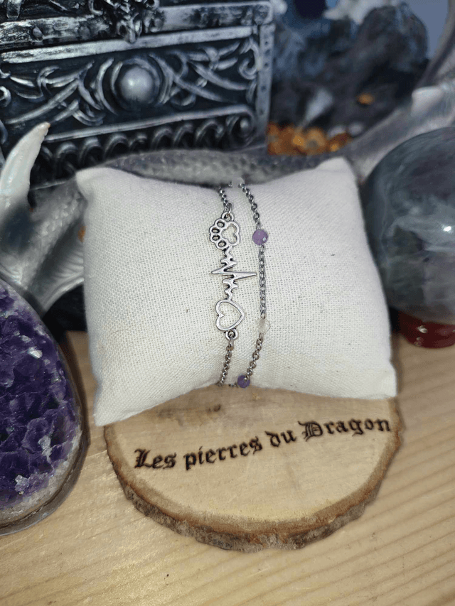 Bracelet double Coeur Animal 