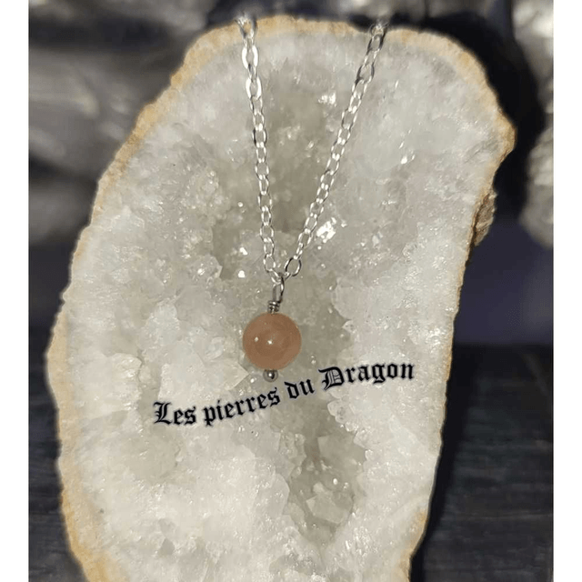 collier fin pierre de lune