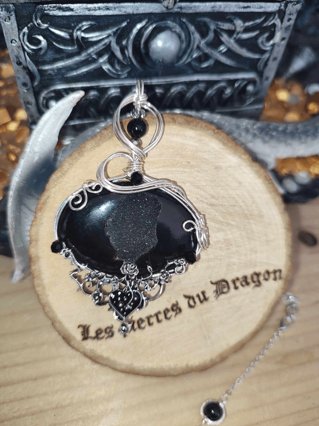 Talisman La Ténébreuse - Onyx Druzy