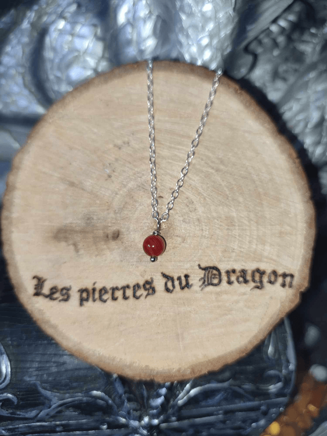 collier fin cornaline