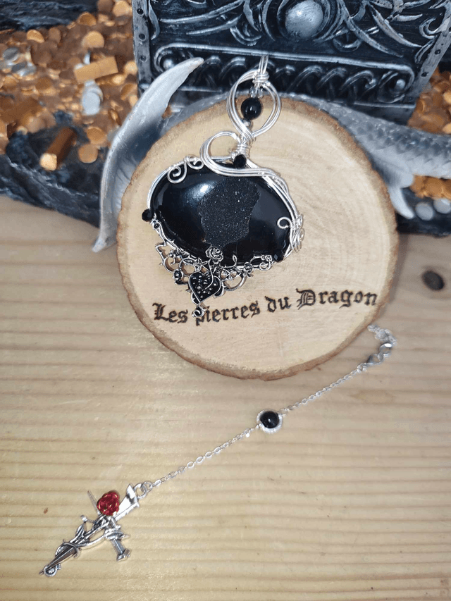 Talisman La Ténébreuse - Onyx Druzy