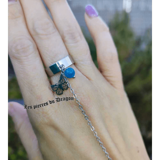 Ensemble bracelet et bague Charmes ailés 
