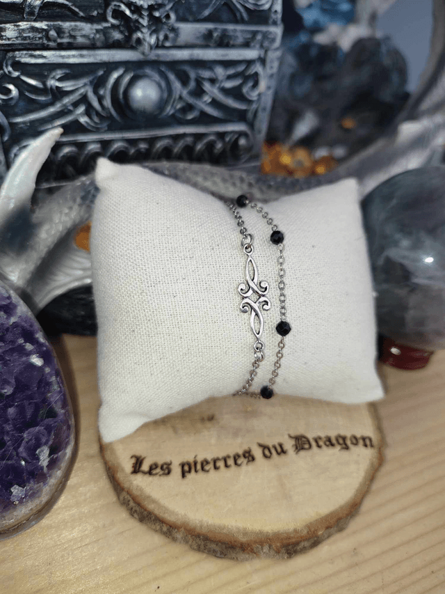 Bracelet double élégance noire