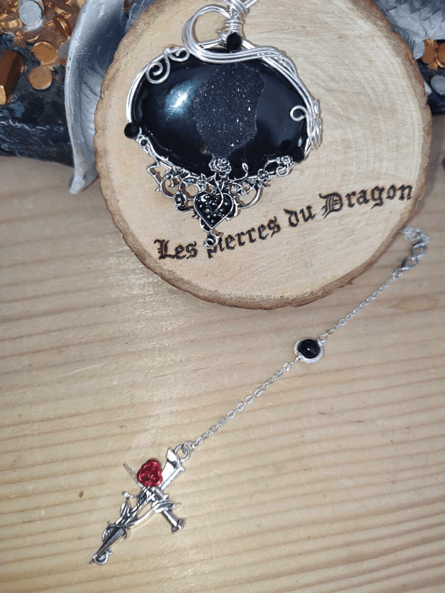 Talisman La Ténébreuse - Onyx Druzy