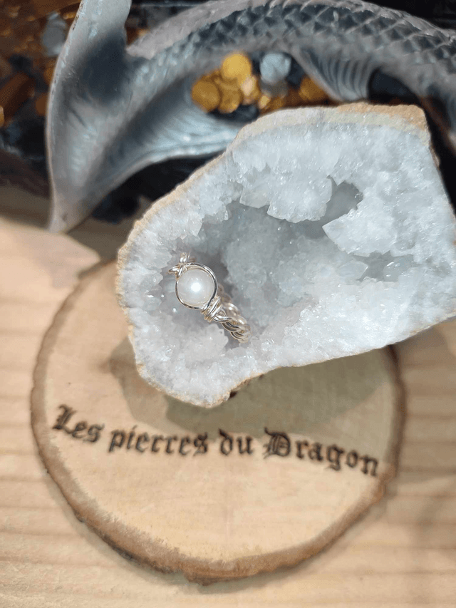 bague réglable faite-main dorée
