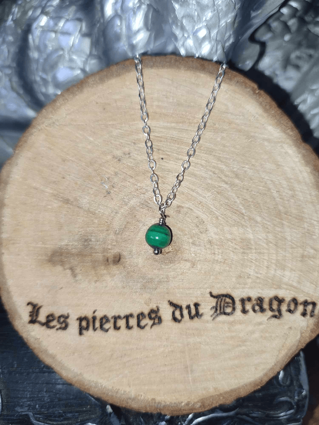 collier fin malachite