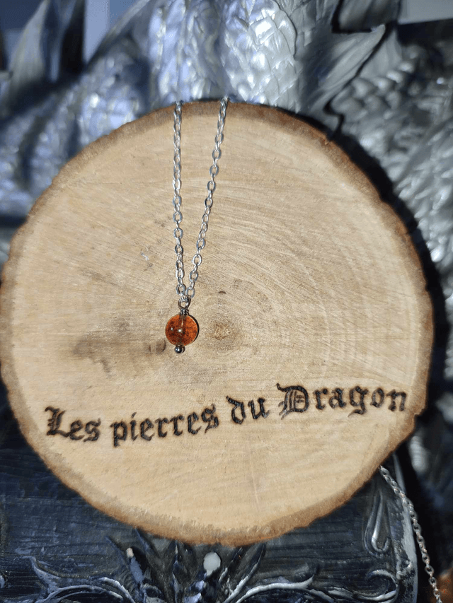 collier fin ambre 