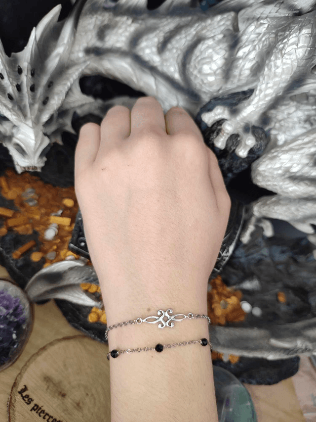 Bracelet double élégance noire