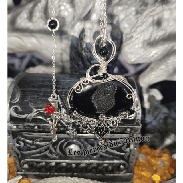 Talisman La Ténébreuse - Onyx Druzy