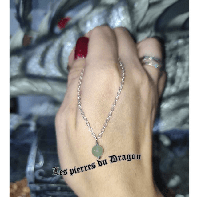 collier fin aventurine verte