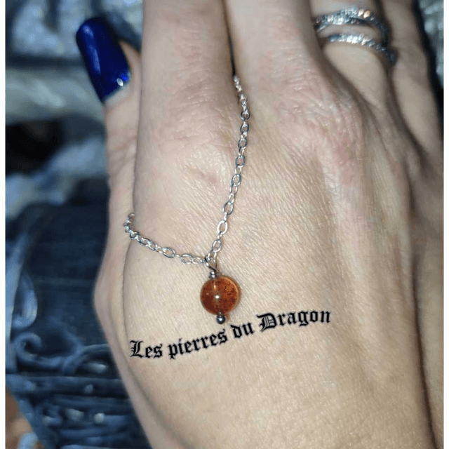 collier fin ambre 