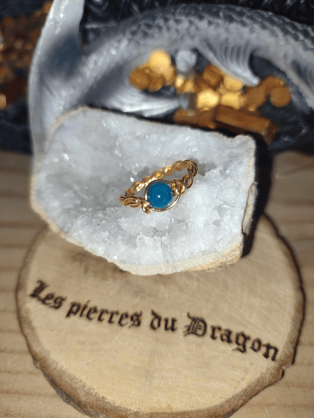 bague réglable faite-main dorée
